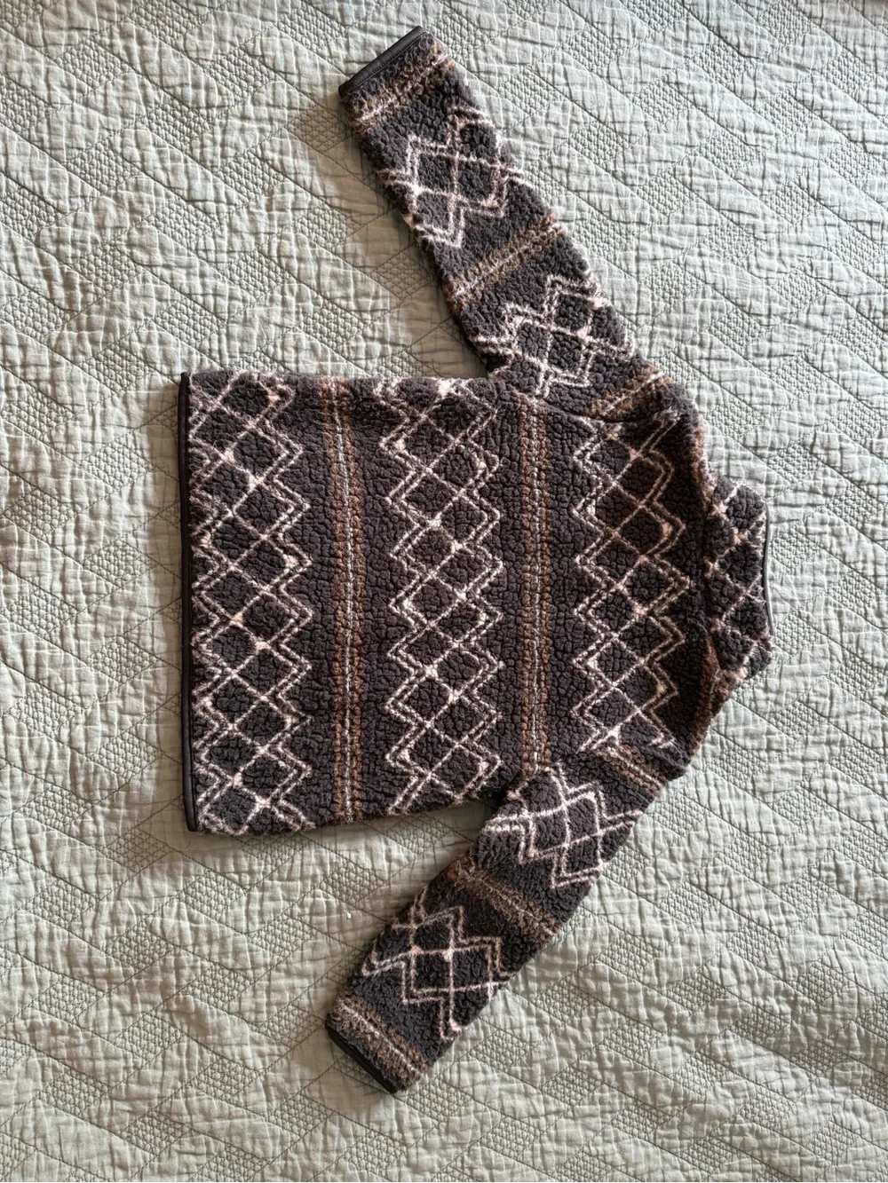 Old Navy Brown and Cream Sherpa Jacket 4T